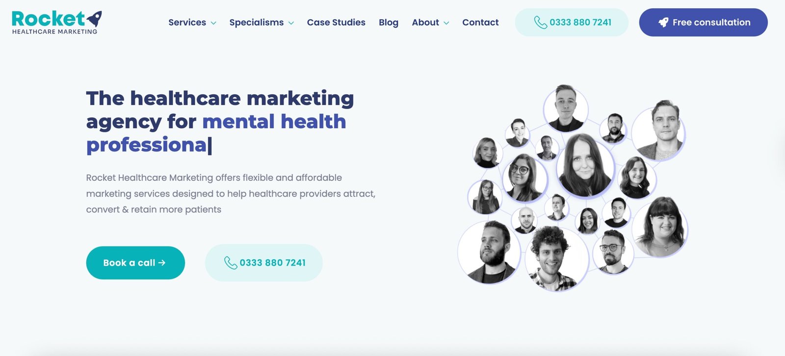 Rocket Healthcare Marketing homepage