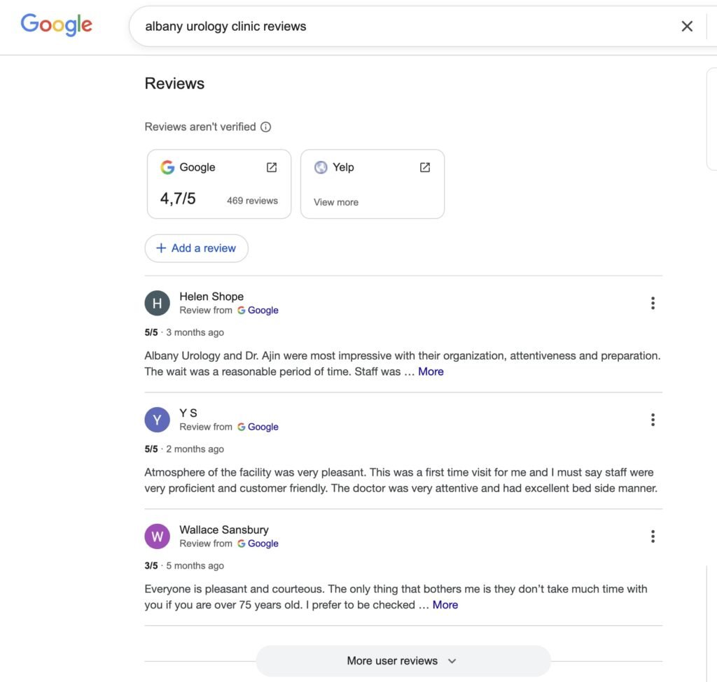 albany-urology-clinic-reviews