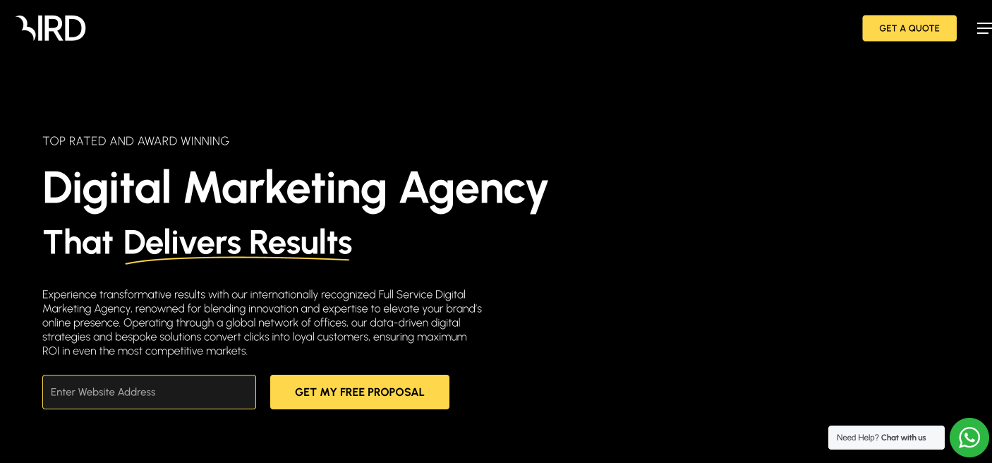 Bird Marketing homepage
