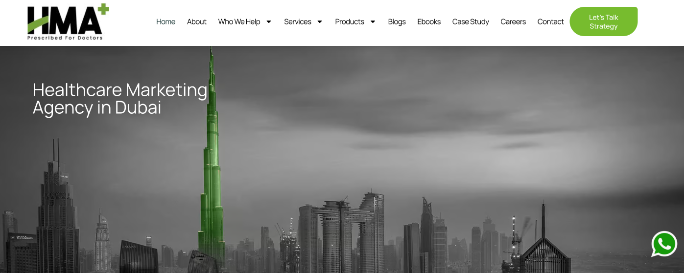 Healthcare Marketing Agency homepage