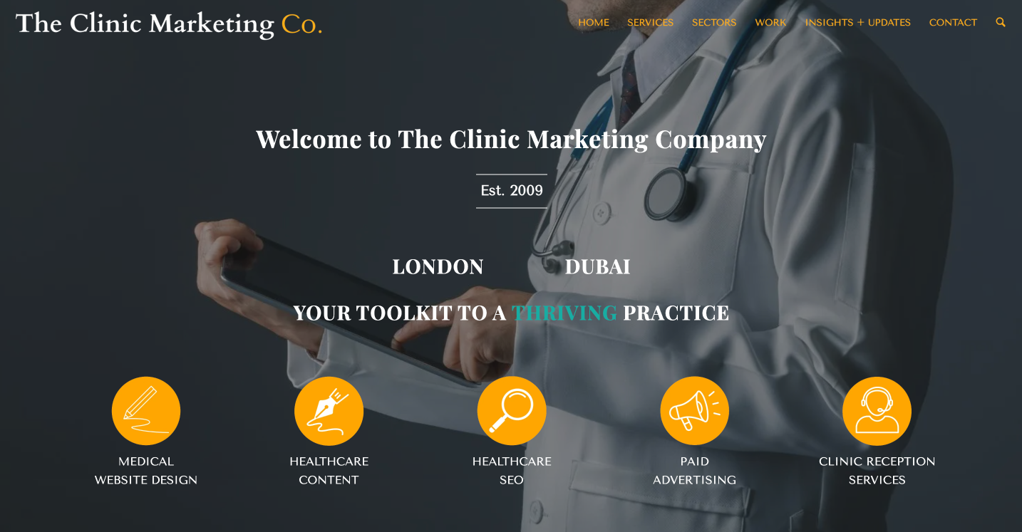 The Clinic Marketing Company homepage