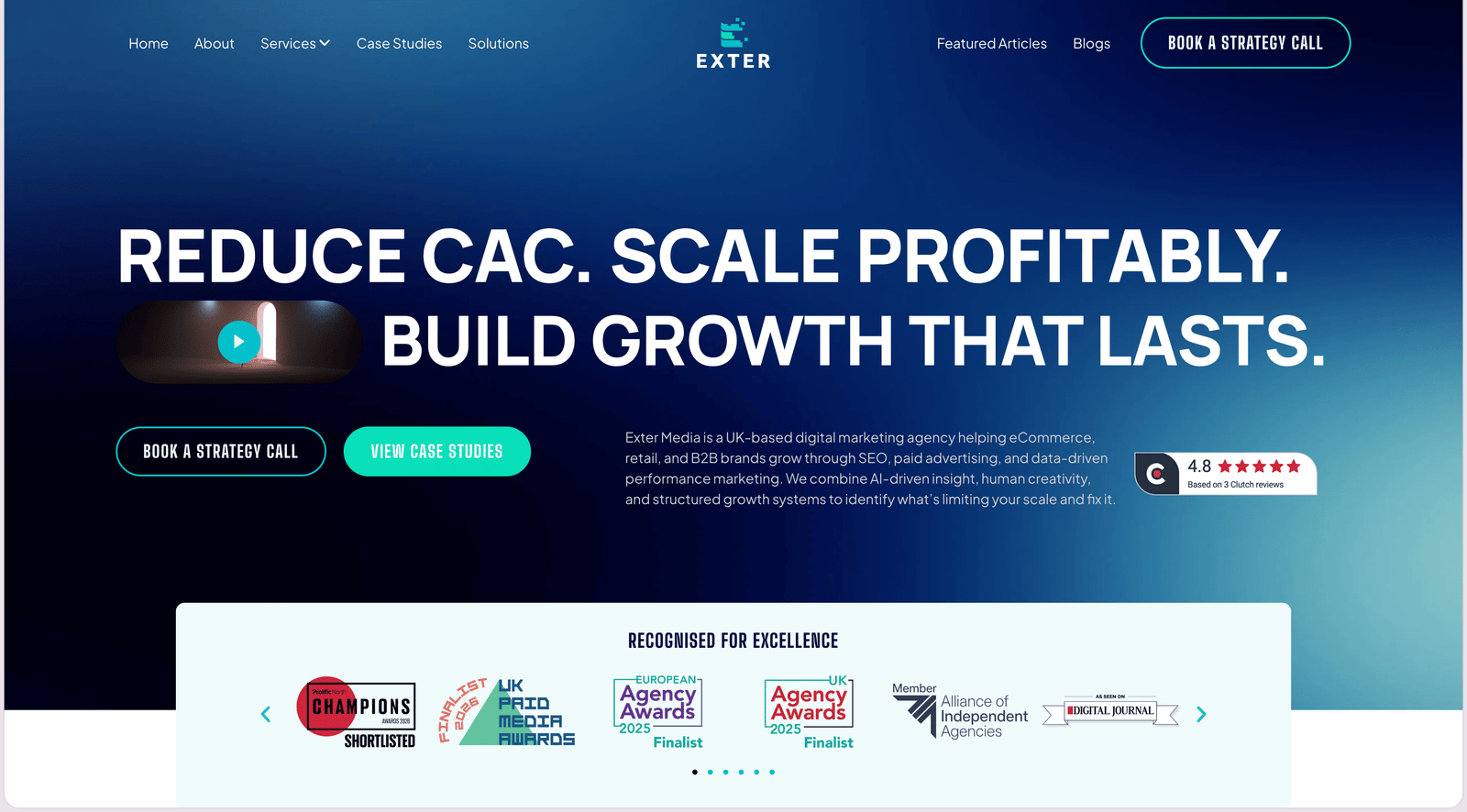 Exter Media homepage