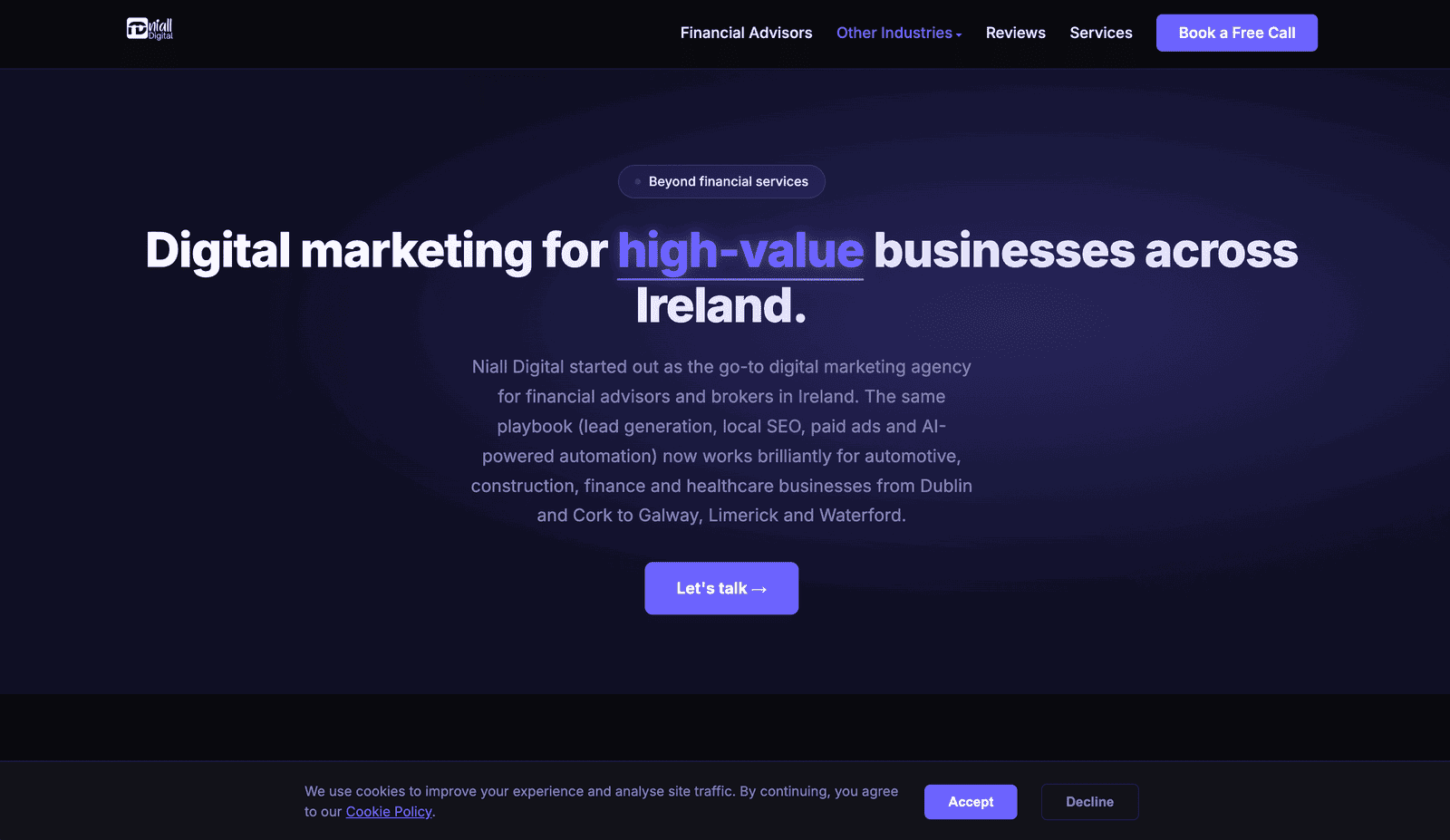 Niall Digital homepage