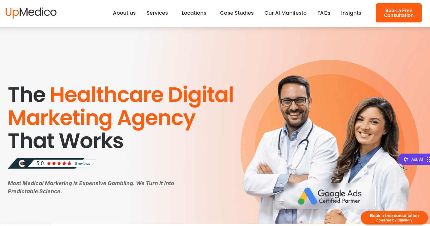 UpMedico homepage