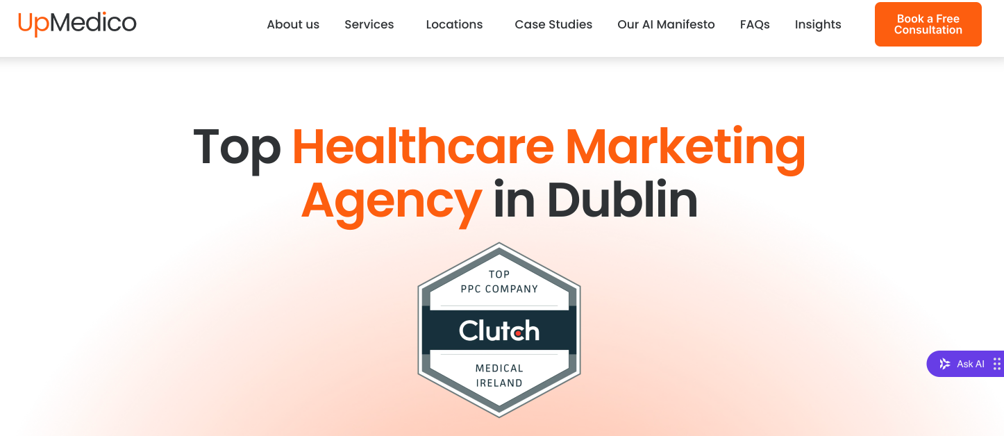 UpMedico homepage