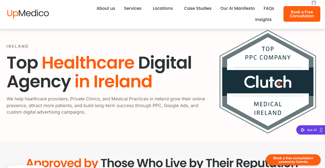 UpMedico homepage